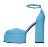 3JUIN Scarpe con Tacco Azzurro da donna