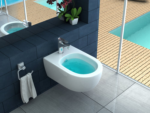 Bidet sospeso in ceramica bianca MAREA Goccioline