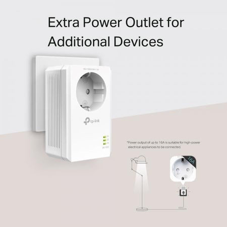 Starter Kit Powerline AV1000 TL-PA7017PKIT - Compatibile con lo standard Homeplug AV, fino a 1000Mbps - Porta Gigabit - con presa elettrica passthrough - Plug and Play