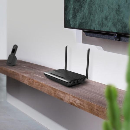 TP-LINK TD-W9960v V1 - - Router wireless - - Modem DSL Switch a 4 porte - Wi-Fi - 2,4 GHz - Adattatore telefonico VoIP (DECT)