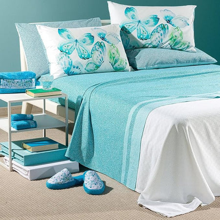 Lenzuola Fantasia Farfalle ! Caleffi Completo Cotone -Eleganza primaverile