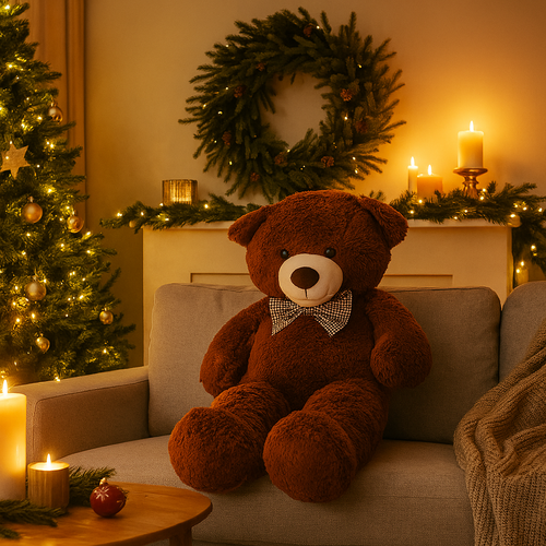 Orso peluche morbido di natale per decorazione natalizia 120 cm