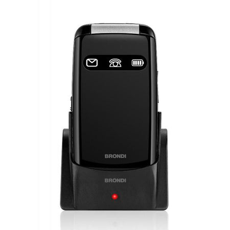 BRONDI AMICO FAVOLOSO (NERO) - TELEFONO CELLULARE PER ANZIANI - TASTO SOS - TORCIA - CONTROLLO REMOTO - ANNUNCIO VOCALE