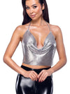 Top Metallo Argento