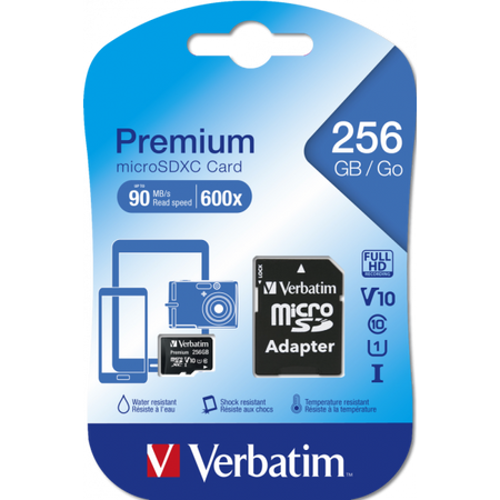 Verbatim Premium U1 256 GB MicroSDXC UHS-I Classe 10