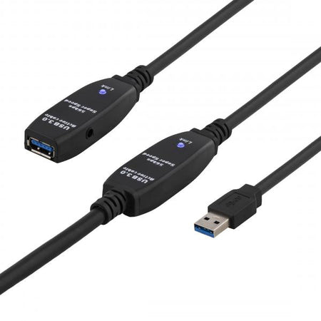Deltaco USB3-1008 cavo USB USB 3.2 Gen 1 [3.1 Gen 1] 15 m USB A Nero (DELTACO USB3-1008 - USB forl?ngerkabel)
