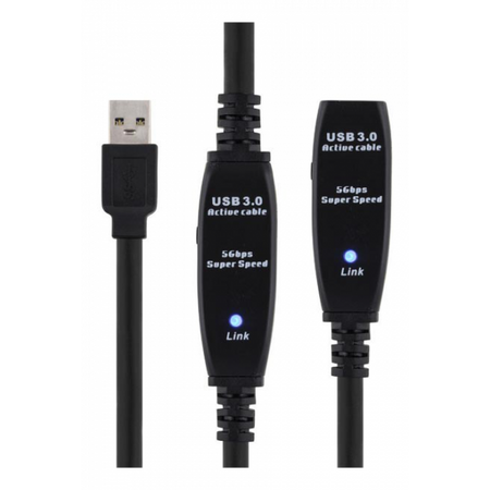 Deltaco USB3-1006 cavo USB USB 3.2 Gen 1 [3.1 Gen 1] 10 m Mini-USB B USB A Nero (DELTACO USB3-1006 - USB forl?ngerkabel)