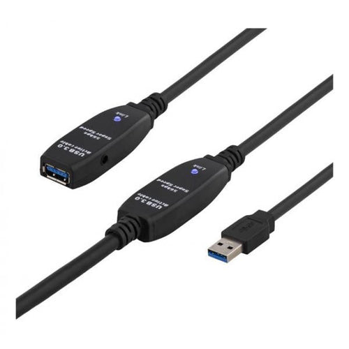 Deltaco USB3-1006 cavo USB USB 3.2 Gen 1 [3.1 Gen 1] 10 m Mini-USB B USB A Nero (DELTACO USB3-1006 - USB forl?ngerkabel)