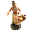 Donna con salumi e formaggi statuetta in terracotta artigianale per presepe napoletano da h 13 cm