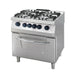 Heavy Duty Fornelli - 4 Fuochi - Unità Doppia - Profondità 70cm - 36kW - Gas incl. Forno Elettrico