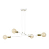 Lampadario Industrial 4 Luci Vesio A Bracci In Acciaio Bianco E Oro