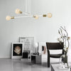 Lampadario Industrial 4 Luci Vesio A Bracci In Acciaio Bianco E Oro