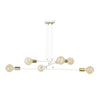 Lampadario Industrial 6 Luci Vesio A Bracci In Acciaio Bianco E Oro