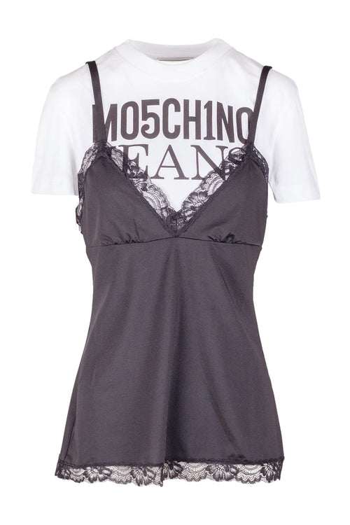 MO5CH1NO JEANS - MOSCHINO MO5CH1NO JEANS - Moschino - T-shirt con top - 430109 - Nero da donna