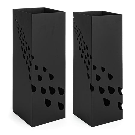 Set di 2 porta ombrelli "Drizzle" quadrato moderno per interno con decorazione