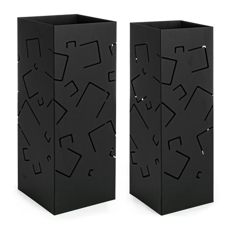 Set di 2 porta ombrelli "Drizzle" quadrato moderno per interno con decorazione