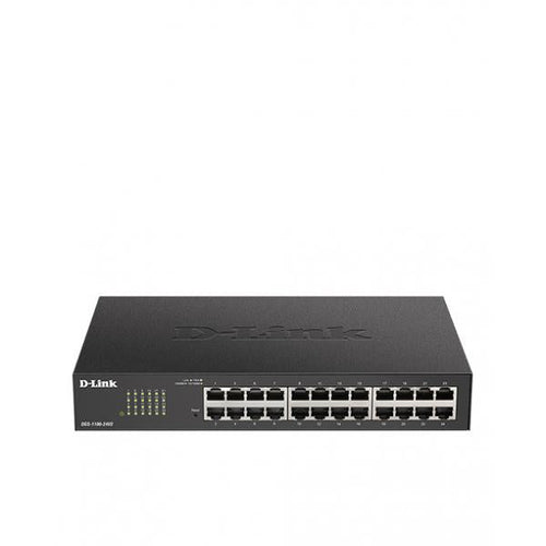 D-LINK SWITCH SMART MANAGED 24 PORTE GIGABIT, FANLESS, 802.1Q VLAN, 802.1p QoS, 11 RACKMOUNT INSTALLATION
