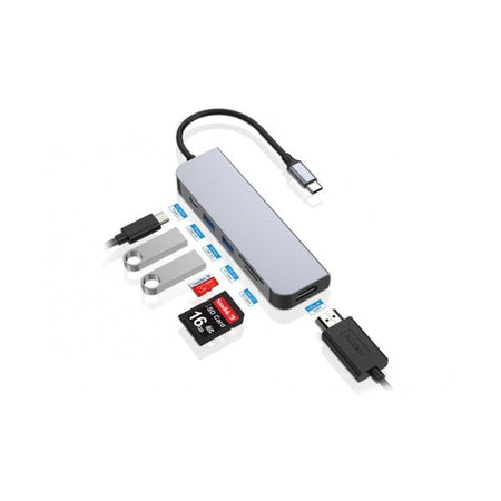 DOCKING STATION TYPE C 6IN1 1*HDMI/2*USB 3.0/1*USB C PD/1*SD