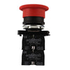 Pulsante a fungo rosso diametro 40 2 NO + 2 NC supporto metallo sgancio a rotazione Aleyay