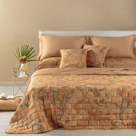 Copriletto Trapuntato Geo Classic ! Alvero Martini   In Raso Di Cotone Matrimoniale - Eleganza e Comfort
