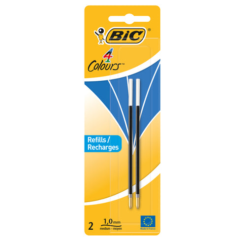 Blister 2 Refills Blu Per Bic4 Colors Pen Desk 1,0