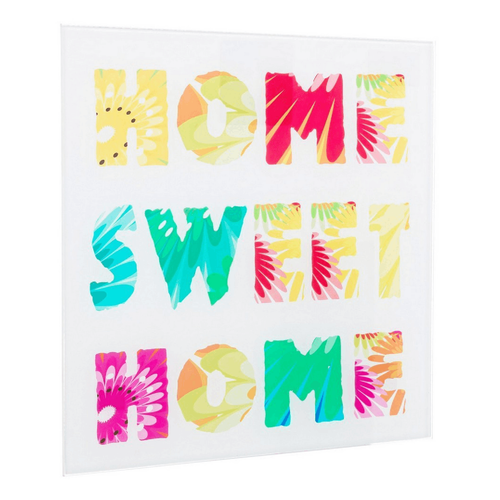 Quadro home sweet home 30 x 30 in vetro