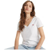Levi's t-shirt bianca scollo a V logo piccolo 85341 0002 T-shirt LEVI'S