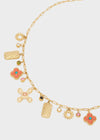 Collana multicharms croce+fiore