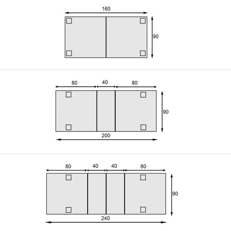 MOBILI 2G - Tavolo rettangolare allungabile legno shabby bicolore 160X90x78