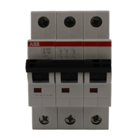 Interruttore magnetotermico 3 poli 3 moduli 16A curva B 6kA ABB