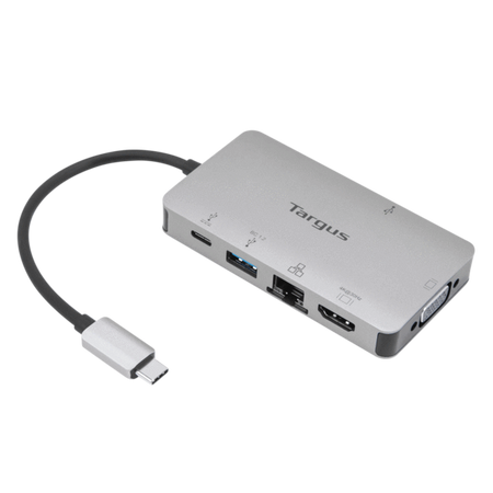 Targus DOCK419 Cablato USB 3.2 Gen 1 [3.1 Gen 1] Type-C Grigio (USB-C SINGLE VIDEO 4K HDMI/VGA - DOCK 100W POWER PASS THROUGH)