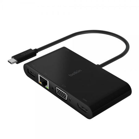 Belkin AVC004BTBK replicatore di porte e docking station per laptop USB 3.2 Gen 1 [3.1 Gen 1] Type-C Nero (USBC/GIG/HDMI/VGA/USB-A BLK)