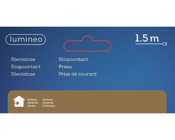 Ciabatta bianca con 6 prese ad alto voltaggio da 33 cm per interno