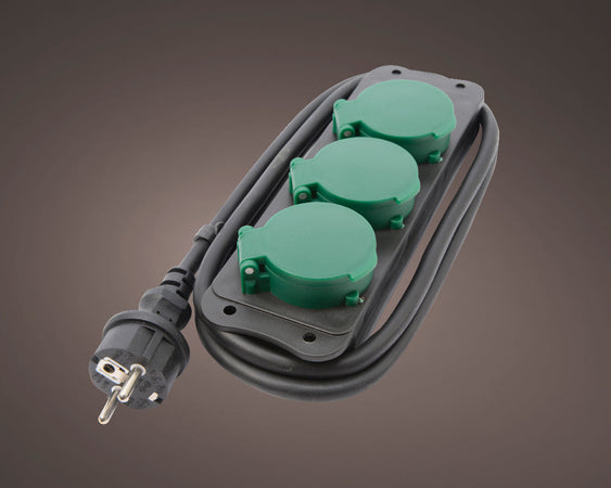 Ciabatta nera con prese ad alto voltaggio classe IP-44