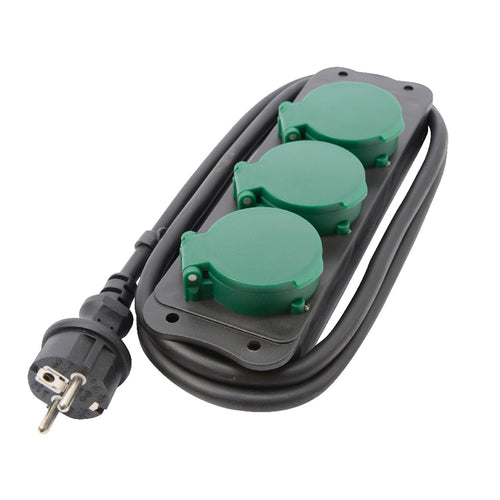 Ciabatta nera con prese ad alto voltaggio classe IP-44