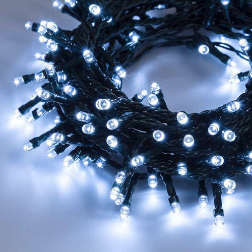 Catena lineare 100 led bianco freddo per interno ed esterno Ø 5 mm