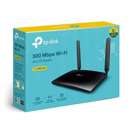 TP-Link TL-MR6400 router wireless Fast Ethernet Banda singola [2.4 GHz] 4G Nero (TP-Link TL-MR6400 - Router wireless - WWAN switch a 4 porte 2,4 GHz)