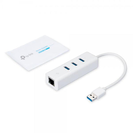 Tplink Adattatore 2in1 Da Usb 3.0 A Lan Gigabit+hub Usb 3porte Ue330