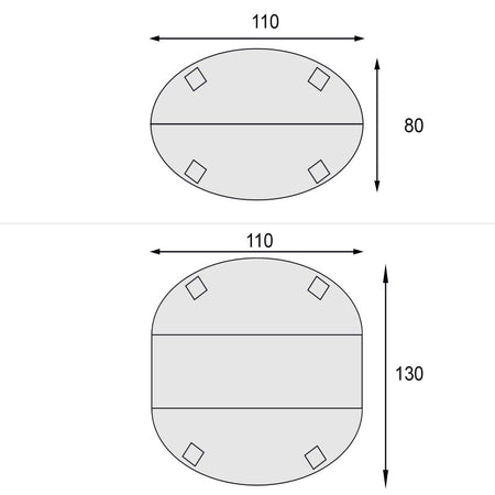MOBILI 2G - Tavolo ovale allungabile Legno bianco shabby 80x110x79
