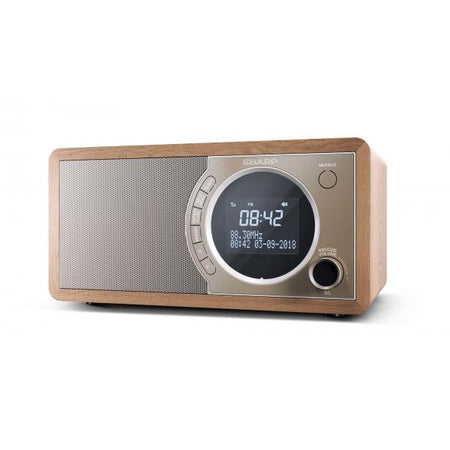 SHARP DR-450(BR) - RADIO DIGITALE - DAB/DAB+ - LCD MONOCROMATICO - 6W - BLUETOOTH - CHASSIS IN LEGNO - MARRONE