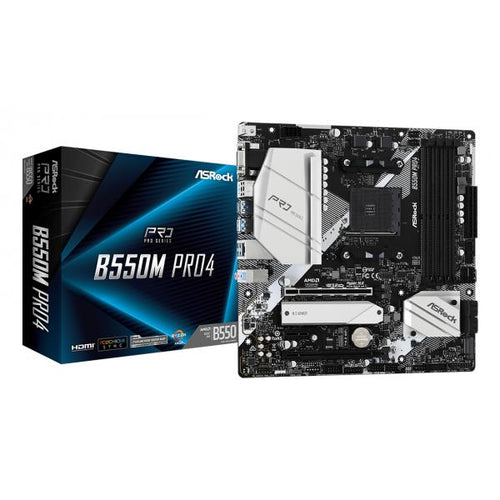 Asrock Mb Am4 B550m Pro 4 4xddr4 6xsata Raid M.2 Usb 3.2 Vga/hdmi/dp