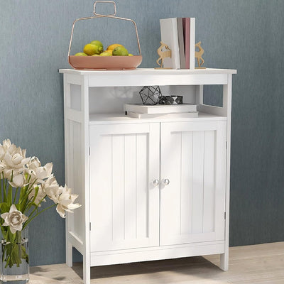 Mobile in Legno 60x30 H 80cm Bagno Camera Ingresso Salvaspazio 2 Ante 1 Vano Bianco