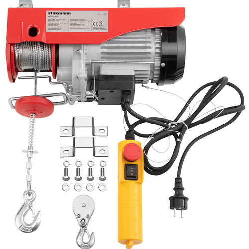 Paranco Elettrico Verricello Montacarichi 300/600kg Sollevatore 1050Watt con Accessori