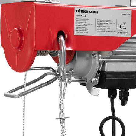 Paranco Elettrico Verricello Montacarichi 200/400kg Sollevatore 1000Watt con Accessori