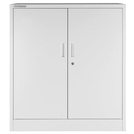 Mobile Ufficio Casa in Acciaio Laminato Porta Documenti 2 Chiavi 80x40 H92cm Grigio