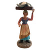 Donna con cavoli statuetta in terracotta artigianale per presepe napoletano da h 13 cm