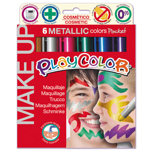 Make Up Tempera Solida Playcolor Astuccio Con 6 Colori Metallic