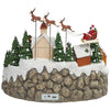 Scena animata a Led con negozi e babbo natale con renne con luci 40 cm