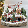 Scena animata a Led con negozi e babbo natale con renne con luci 40 cm