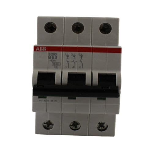 Interruttore magnetotermico 3poli 3moduli 63A ABB